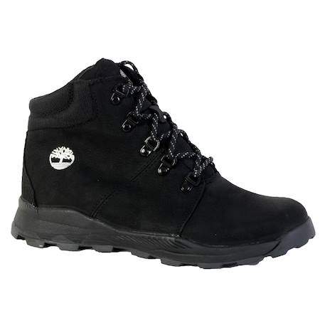 Baskets montantes  à lacets  velours Black nubuck 1 - vertbaudet enfant 