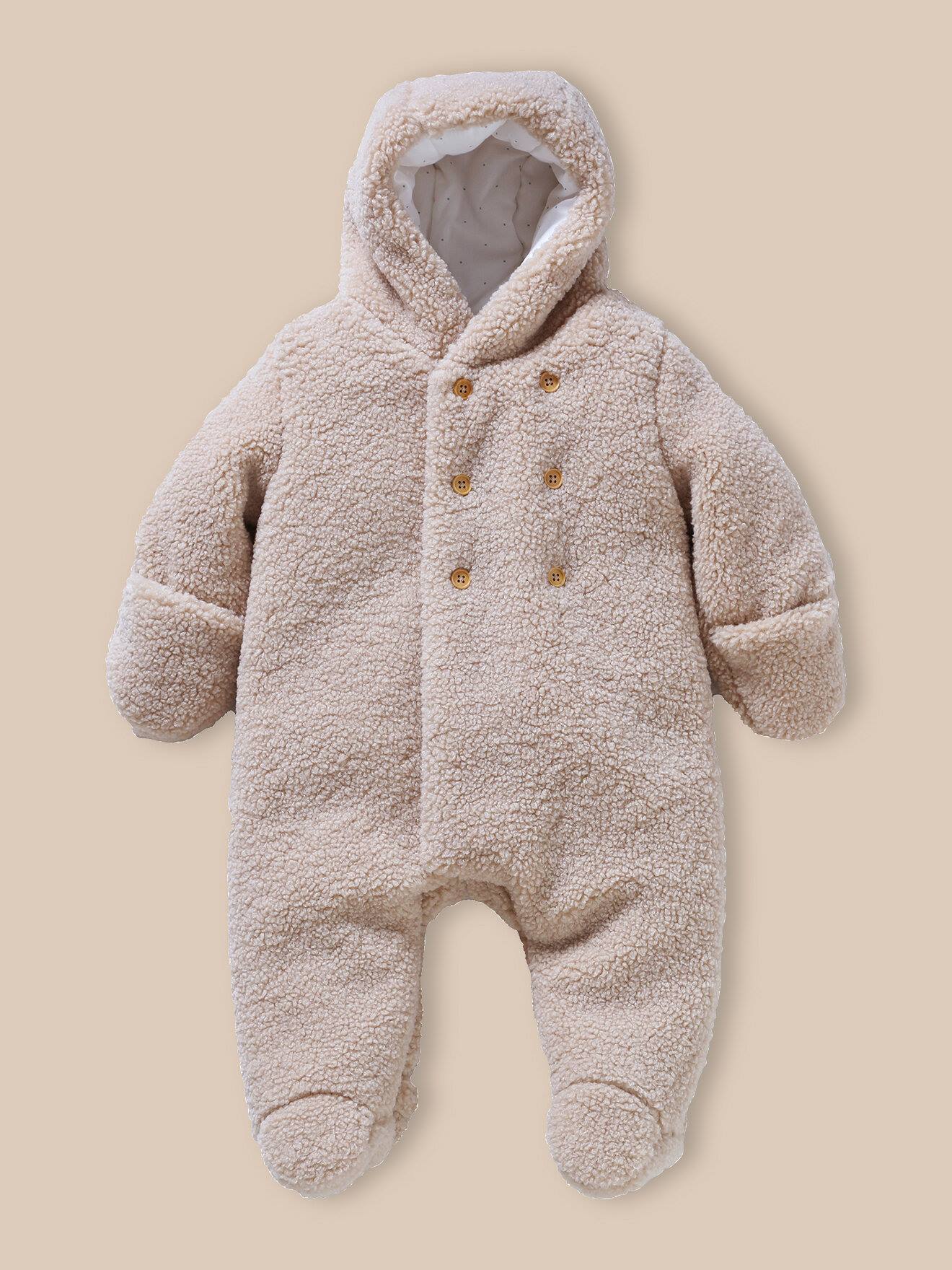 Combipilote Naissance Vertbaudet - Denim Imprimé Fleuri, Doublure Polaire, Très Chaud - 9