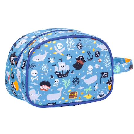 Trousse de toilette amis de la forêt Bleu+Gris+Jaune+Rose+Vert d'eau, marron, écru 6 - vertbaudet enfant 