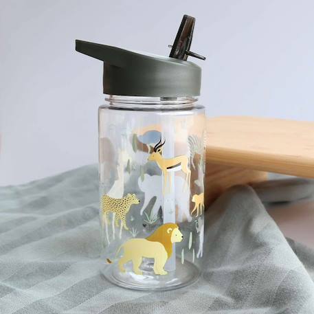 Gourde enfant ergonomique 450 ml Beige+Bleu+Gris+Jaune+Kaki+Noir+Rose+Vert de gris 24 - vertbaudet enfant 