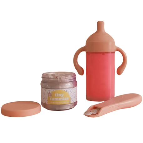 Coffret repas petit pot et biberon magiques pour poupée anniversaire Rose 1 - vertbaudet enfant 