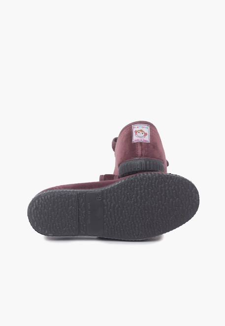 Chaussures babies en velours embout en caoutchouc Bleu marine+Gris+Noir+Vieux rose 21 - vertbaudet enfant 