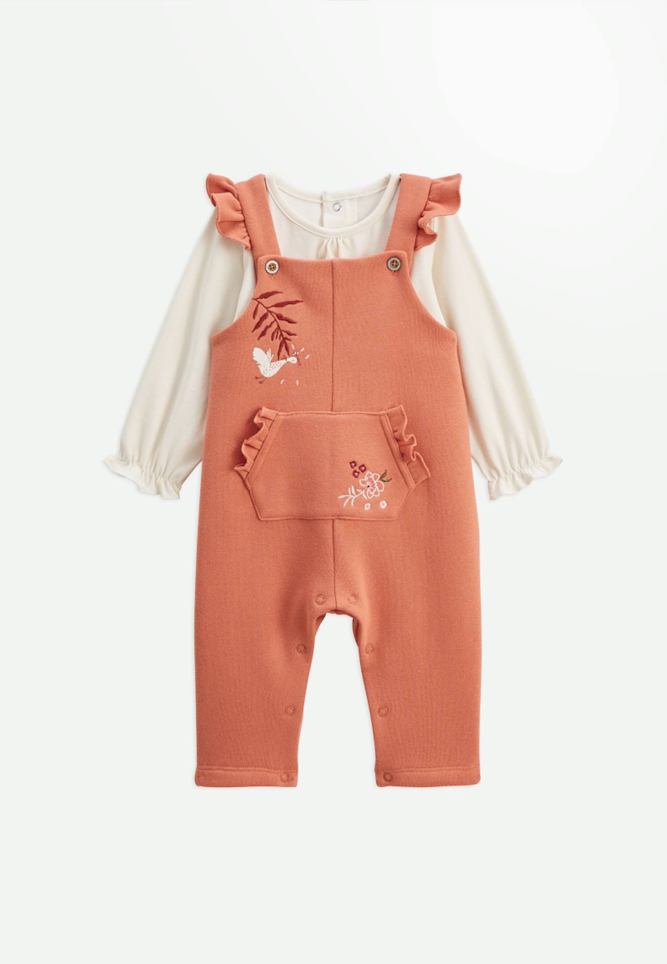 Salopette Bébé En Molleton Hygge Vertbaudet - Bretelles Ajustables, Poches, Pressions Entrejambe - 100% Coton, Confort Et Style - 3