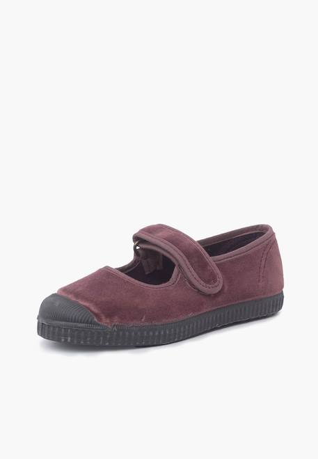 Chaussures babies en velours embout en caoutchouc Bleu marine+Gris+Noir+Vieux rose 20 - vertbaudet enfant 
