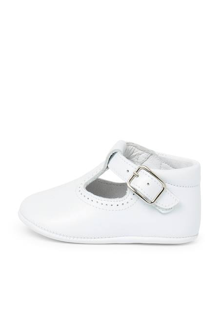 Salomés en cuir pour bébés Beige+Blanc+Bleu marine+Ciel clair+Couleur cuir+Gris 7 - vertbaudet enfant 