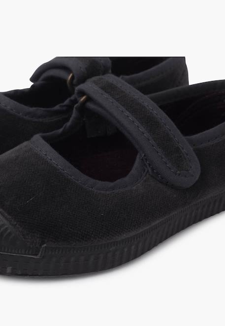 Chaussures babies en velours embout en caoutchouc Bleu marine+Gris+Noir+Vieux rose 12 - vertbaudet enfant 