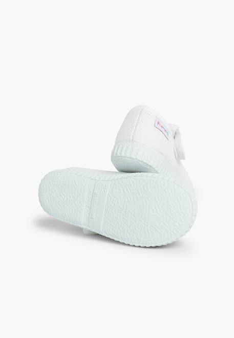 Chaussures babies fille à scratch style basket Blanc+Bleu denim+Bleu marine+Corail+Écru+Fucsia+Gris+Jaune+Rose+Rose pâle+Rouge 3 - vertbaudet enfant 