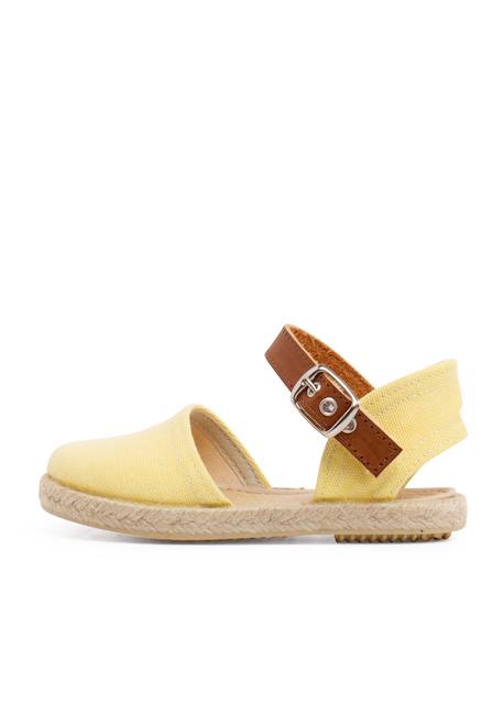 Espadrilles en toile recyclée avec bande type cuir Ciel clair+Citron+Naturel 5 - vertbaudet enfant 