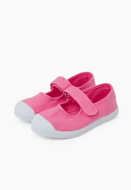 Chaussures babies bout en caoutchouc à fermeture scratch Aigue-marine+Blanc+Bleu navy+Rose+Rose chewing-gum 28 - vertbaudet enfant 