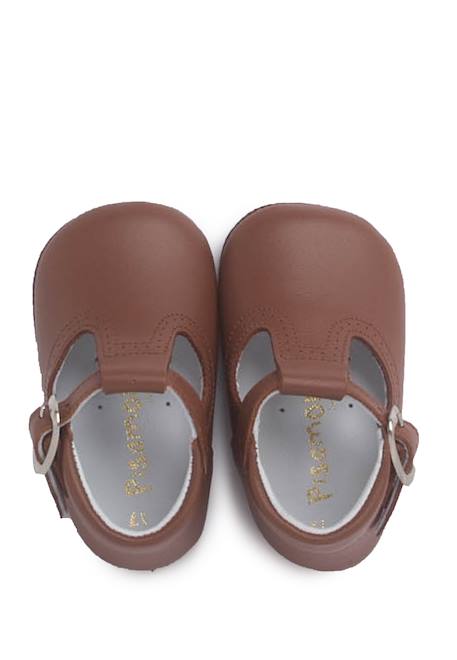 Salomés en cuir pour bébés Beige+Blanc+Bleu marine+Ciel clair+Couleur cuir+Gris 30 - vertbaudet enfant 