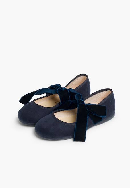 Babies avec ruban en velours pour filles Bleu marine+Bordeaux+Gris+Rose 4 - vertbaudet enfant 