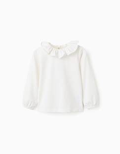 T-shirt à manches longues et col à volants  - vertbaudet enfant