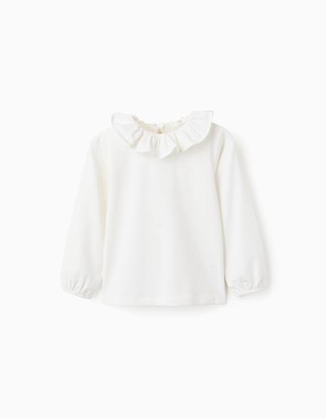 Fille-T-shirt à manches longues et col à volants