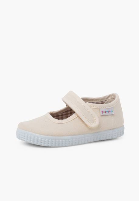 Chaussures babies fille à scratch style basket Blanc+Bleu denim+Bleu marine+Corail+Écru+Fucsia+Gris+Jaune+Rose+Rose pâle+Rouge 25 - vertbaudet enfant 