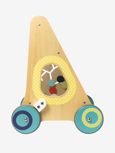Chariot de marche avec freins en bois FSC® Blanc cassé+bleu+rose+Vert 9 - vertbaudet enfant 