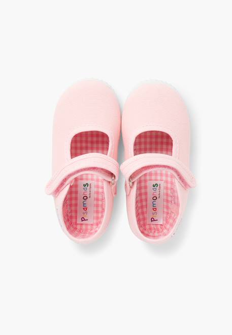 Chaussures babies fille à scratch style basket Blanc+Bleu denim+Bleu marine+Corail+Écru+Fucsia+Gris+Jaune+Rose+Rose pâle+Rouge 51 - vertbaudet enfant 