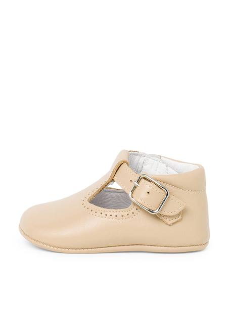 Salomés en cuir pour bébés Beige+Blanc+Bleu marine+Ciel clair+Couleur cuir+Gris 1 - vertbaudet enfant 