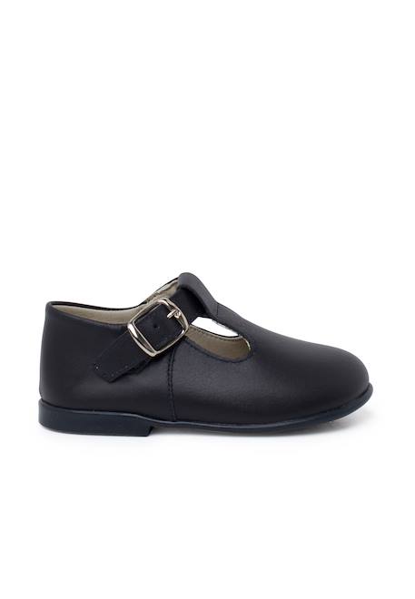 Salomés en cuir avec fermeture à boucle Blanc+Bleu marine 7 - vertbaudet enfant 