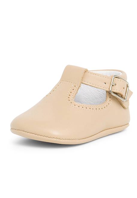 Salomés en cuir pour bébés Beige+Blanc+Bleu marine+Ciel clair+Couleur cuir+Gris 2 - vertbaudet enfant 