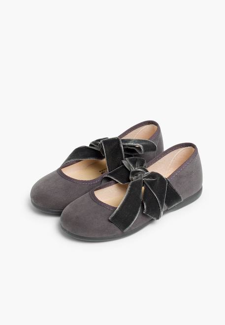 Babies avec ruban en velours pour filles Bleu marine+Bordeaux+Gris+Rose 16 - vertbaudet enfant 
