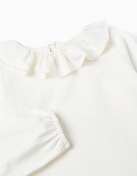 T-shirt à manches longues et col à volants Blanc 3 - vertbaudet enfant 