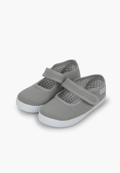 Chaussures babies fille à scratch style basket Blanc+Bleu denim+Bleu marine+Corail+Écru+Fucsia+Gris+Jaune+Rose+Rose pâle+Rouge 38 - vertbaudet enfant 
