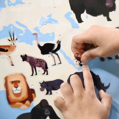 Poster géant 67 stickers animaux du monde Multi-coloured 3 - vertbaudet enfant 