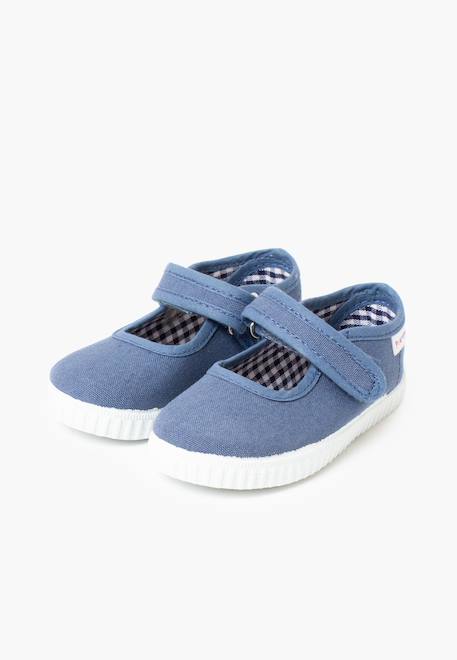 Chaussures babies fille à scratch style basket Blanc+Bleu denim+Bleu marine+Corail+Écru+Fucsia+Gris+Jaune+Rose+Rose pâle+Rouge 10 - vertbaudet enfant 