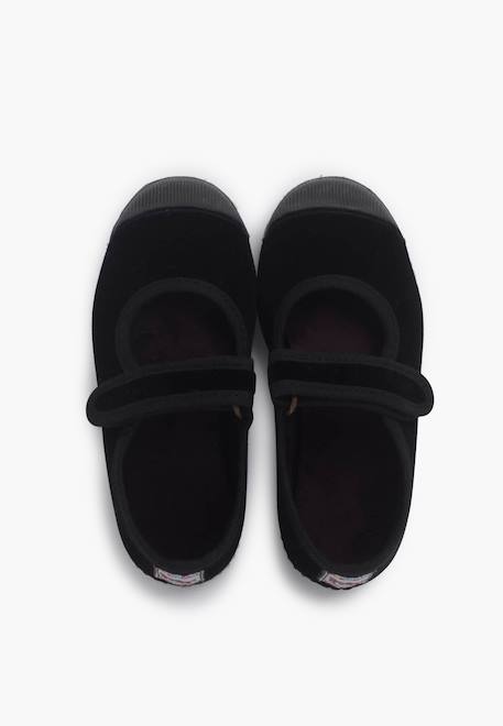 Chaussures babies en velours embout en caoutchouc Bleu marine+Gris+Noir+Vieux rose 17 - vertbaudet enfant 