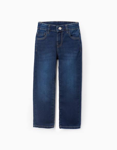Jean à coupe droite Bleu+Bleu foncé 5 - vertbaudet enfant 