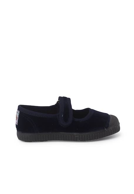 Chaussures babies en velours embout en caoutchouc Bleu marine+Gris+Noir+Vieux rose 1 - vertbaudet enfant 