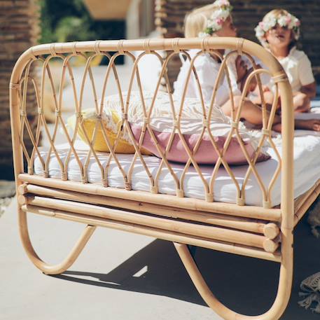 Lit-banquette en rotin naturel - june Naturel 3 - vertbaudet enfant 