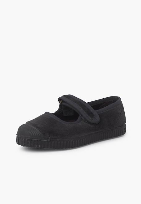 Chaussures babies en velours embout en caoutchouc Bleu marine+Gris+Noir+Vieux rose 8 - vertbaudet enfant 