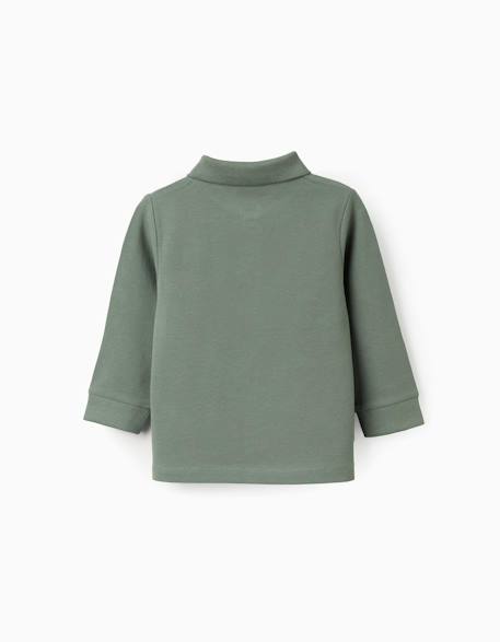 Polo à manches longues en coton Blanc+Bleu foncé+Vert foncé 10 - vertbaudet enfant 