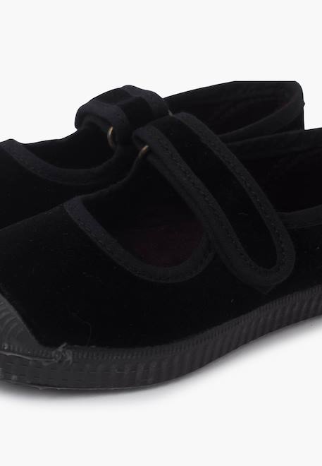 Chaussures babies en velours embout en caoutchouc Bleu marine+Gris+Noir+Vieux rose 18 - vertbaudet enfant 