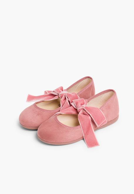 Babies avec ruban en velours pour filles Bleu marine+Bordeaux+Gris+Rose 22 - vertbaudet enfant 