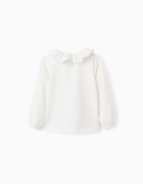 T-shirt à manches longues et col à volants Blanc 2 - vertbaudet enfant 