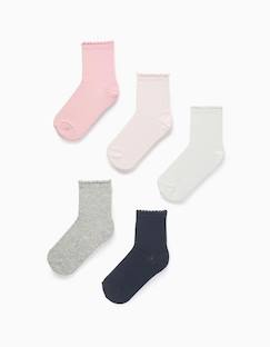 Pack de 5 paires de chaussettes à tige ondulée  - vertbaudet enfant