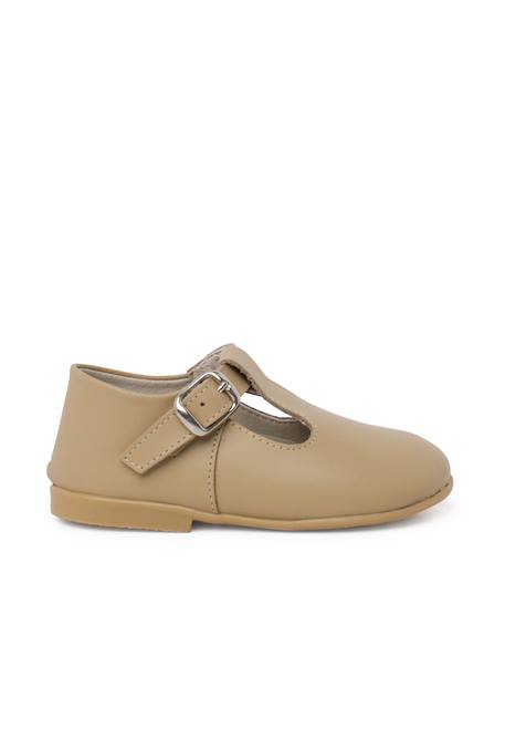 Salomés en cuir avec fermeture à boucle Blanc+Camel+Ciel clair 7 - vertbaudet enfant 