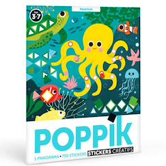Jouet-Activités artistiques et musicales-Poster panoramique 750 stickers l'aquarium