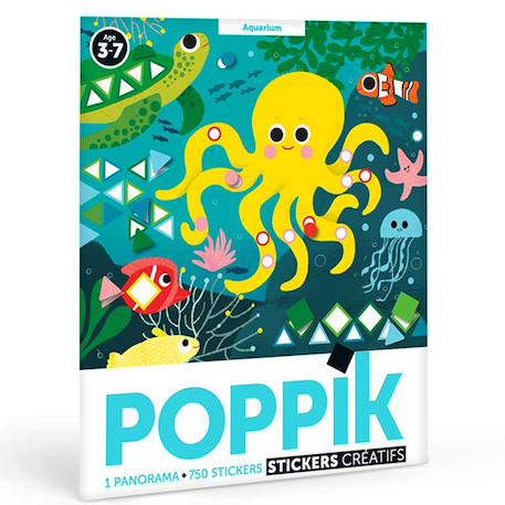 Poster panoramique 750 stickers l'aquarium Multi-coloured 1 - vertbaudet enfant 