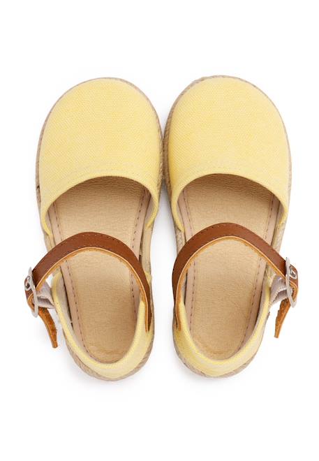 Espadrilles en toile recyclée avec bande type cuir Ciel clair+Citron+Naturel 8 - vertbaudet enfant 