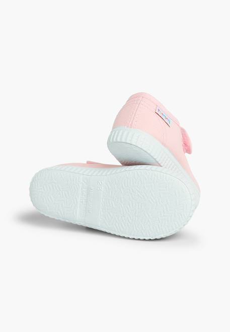 Chaussures babies fille à scratch style basket Blanc+Bleu denim+Bleu marine+Corail+Écru+Fucsia+Gris+Jaune+Rose+Rose pâle+Rouge 49 - vertbaudet enfant 