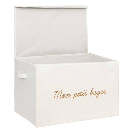 Coffre de rangement pliable en jute - yuki Blanc+Marron 3 - vertbaudet enfant 