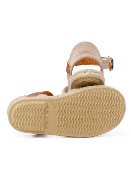 Espadrilles en toile recyclée avec bande type cuir Ciel clair+Citron+Naturel 10 - vertbaudet enfant 