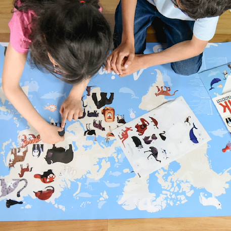 Poster géant 67 stickers animaux du monde Multi-coloured 6 - vertbaudet enfant 