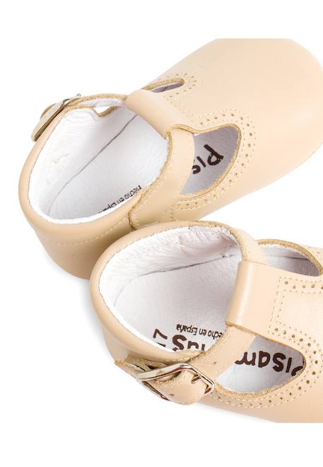 Salomés en cuir pour bébés Beige+Blanc+Bleu marine+Ciel clair+Couleur cuir+Gris 6 - vertbaudet enfant 