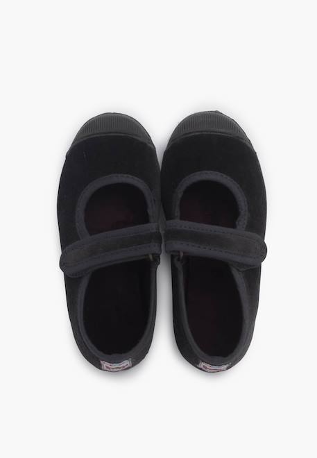 Chaussures babies en velours embout en caoutchouc Bleu marine+Gris+Noir+Vieux rose 11 - vertbaudet enfant 