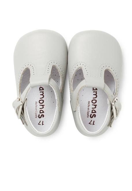 Salomés en cuir pour bébés Beige+Blanc+Bleu marine+Ciel clair+Couleur cuir+Gris 35 - vertbaudet enfant 