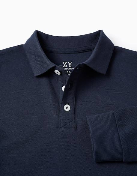 Polo à manches longues en coton Blanc+Bleu foncé+Vert foncé 7 - vertbaudet enfant 